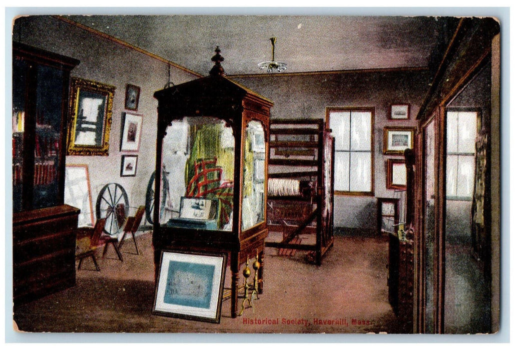 c1910 Portraits Historical Society Haverhill Massachusetts MA Postcard