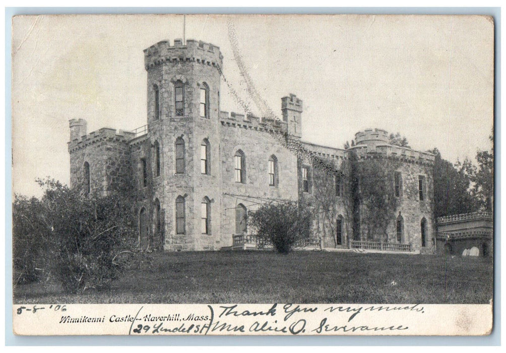 1906 Winnikenni Castle Haverhill Massachusetts MA Posted Antique Postcard