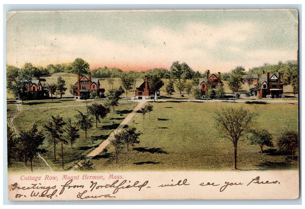 1909 Cottage Row Mount Hermon Massachusetts MA Posted Antique Postcard
