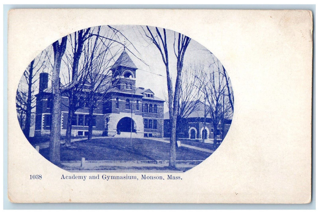c1905 Academy and Gymnasium Monson Massachusetts MA Unposted Antique Postcard
