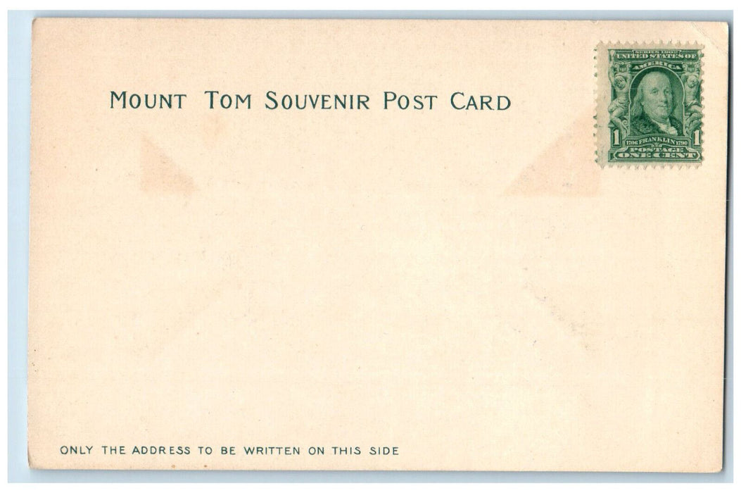 1906 Car Leaving Lower Station Mt. Tom Railroad Holyoke MA Unposted Postcard