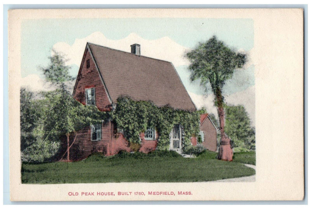 c1940's Old Peak House Medfield Massachusetts MA Vintage Unposted Postcard