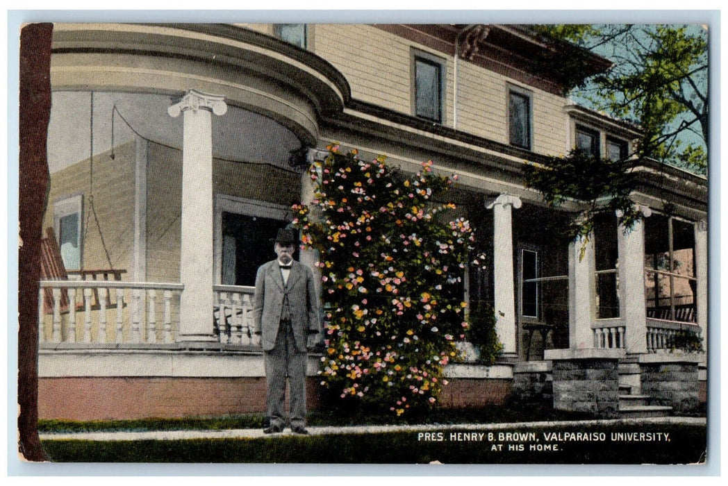 c1910 Pres. Henry B Brown Home Valparaiso University Indiana IN Postcard