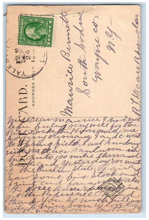 c1910 Main Street Arch Trolley Car Springfield Massachusetts MA Postcard