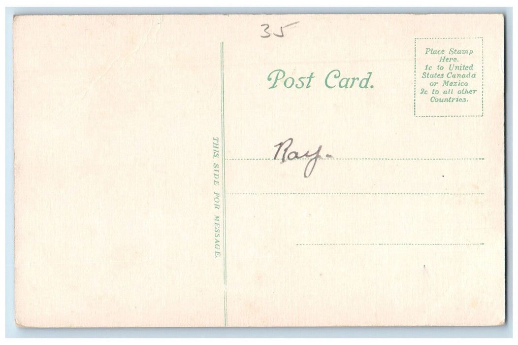 c1910 Elk's Club Statue Springfield Massachusetts MA Antique Postcard