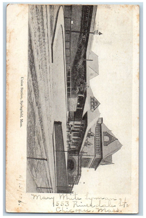 1906 Union Station Springfield Massachusetts MA Chicopee MA Postcard