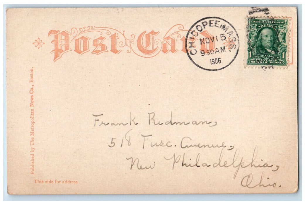 1906 Union Station Springfield Massachusetts MA Chicopee MA Postcard