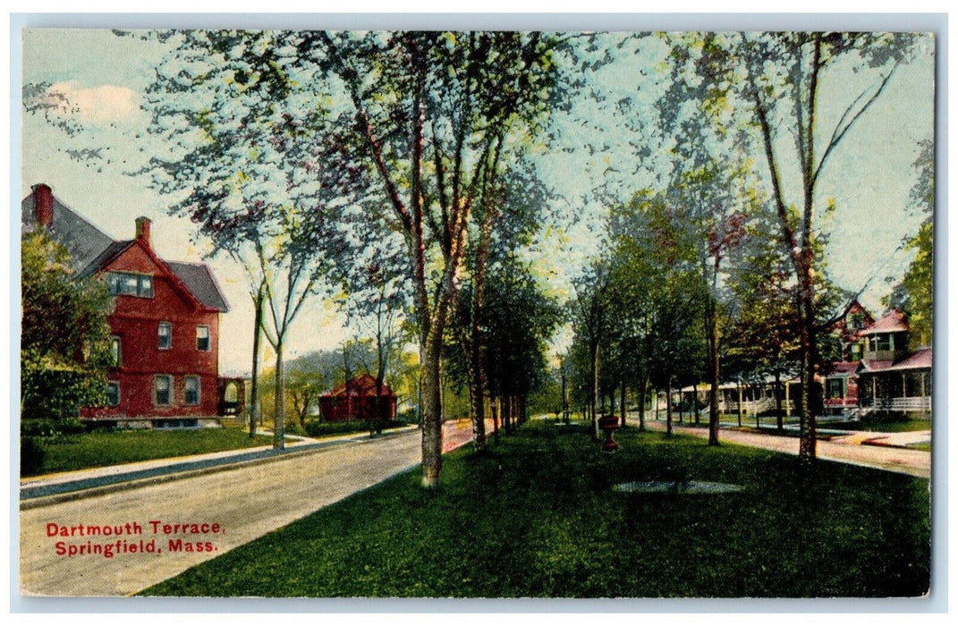 c1910 Dartmouth Terrace Springfield Massachusetts MA Antique Postcard