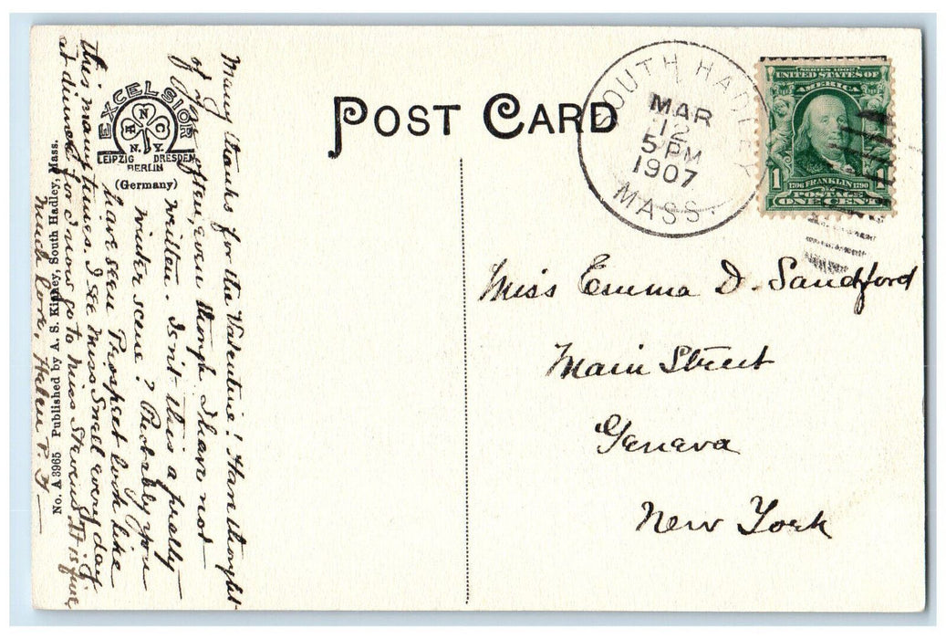1907 Walk Up Prospect Mt. Holyoke College South Hadley Massachusetts MA Postcard