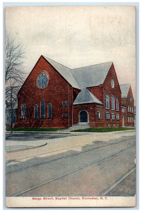1912 Meigs Street Baptist Church Chapel Exterior Rochester New York NY Postcard