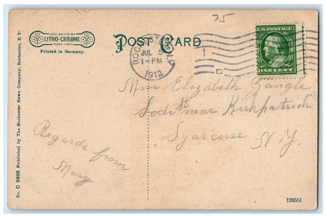 1912 Meigs Street Baptist Church Chapel Exterior Rochester New York NY Postcard