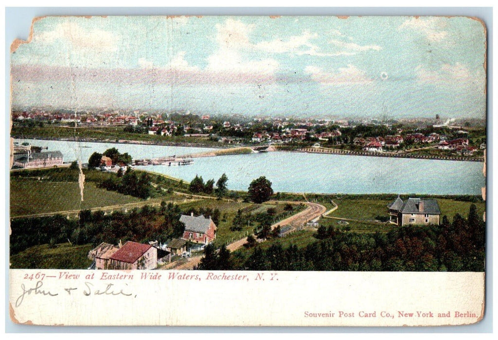 1906 Aerial View Eastern Wide Waters Bridge Exterior Rochester New York Postcard