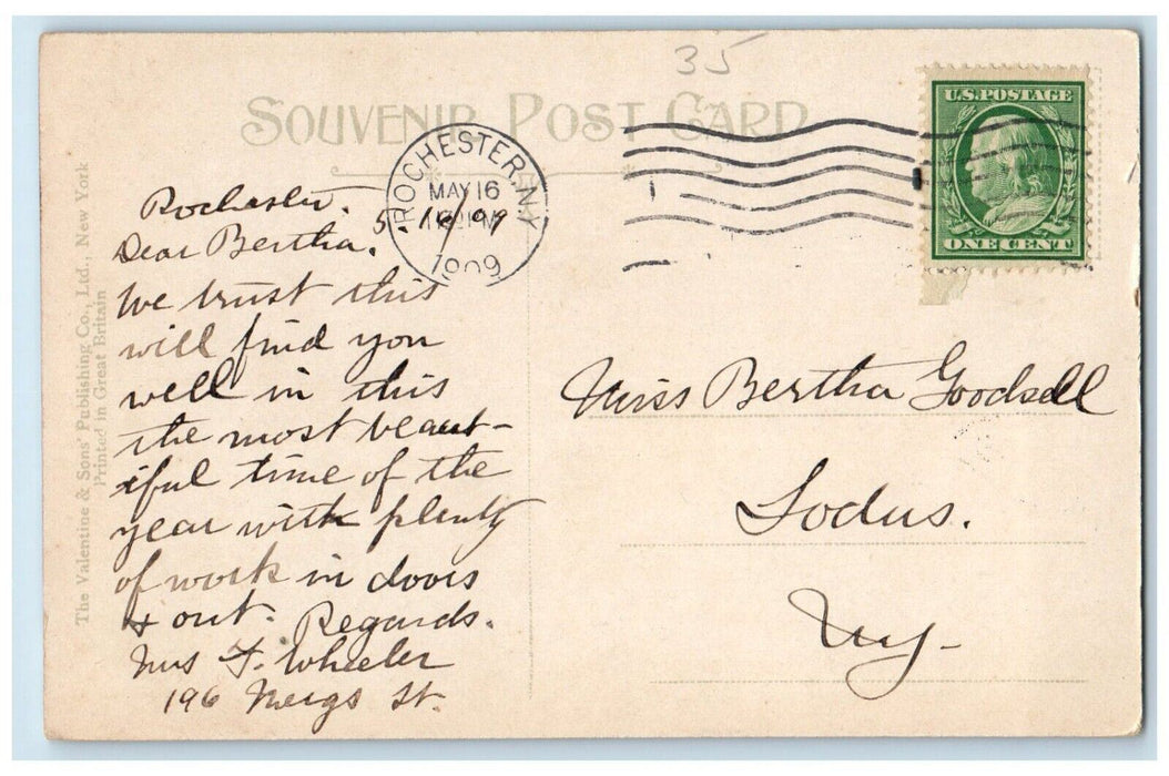 1909 Main Entrance Mount Hope Cemetery Gate Rochester New York Souvenir Postcard