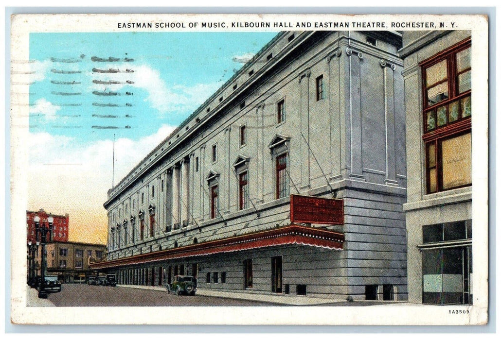 1933 Eastman School Music Kilbourn Hall Eastman Theatre Rochester NY Postcard