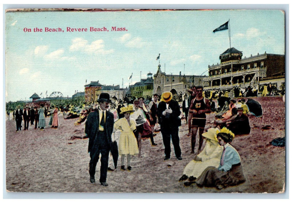 c1910 On The Beach Revere Beach Massachusetts MA Antique Unposted Postcard