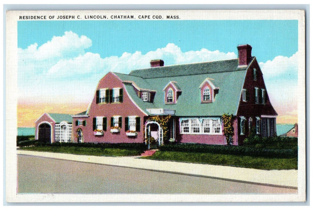 c1930's Joseph C. Lincoln Residence Chatham Cape Cod Massachusetts MA Postcard