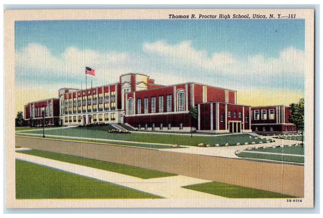 c1930's Thomas R. Proctor High School Building Utica New York NY Postcard