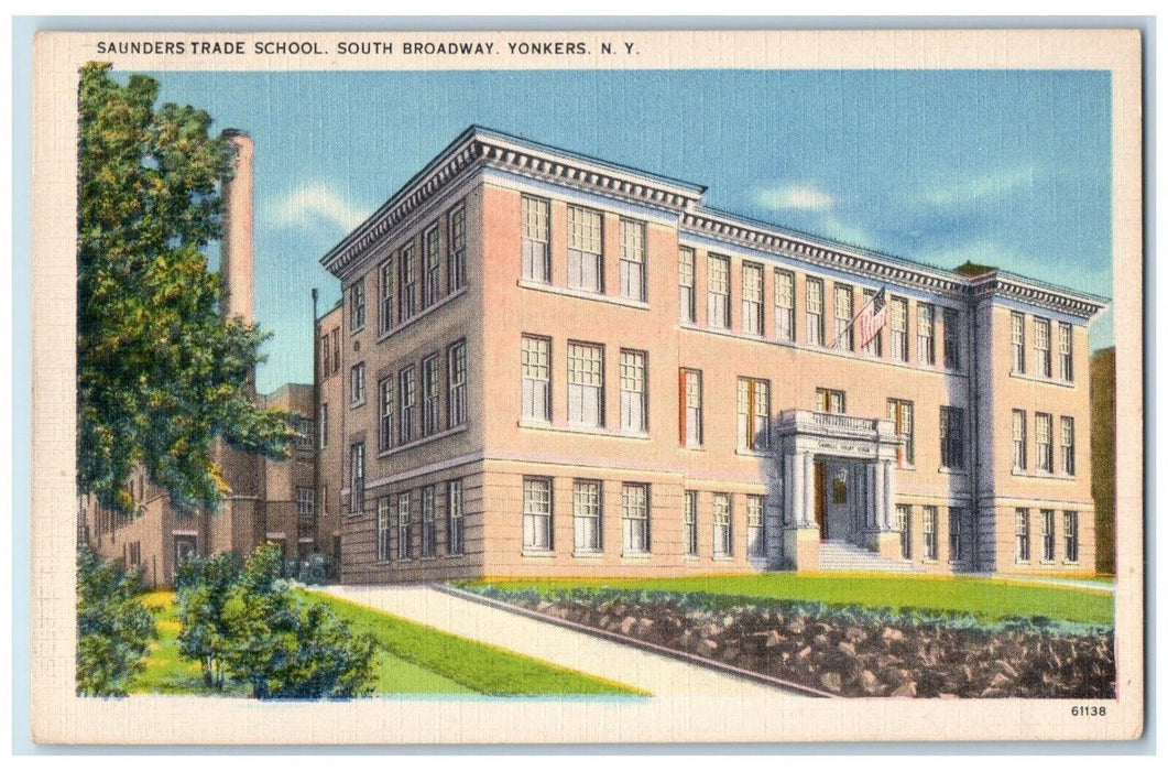 c1930's Saunders Trade School South Broadway Yonkers New York NY Postcard