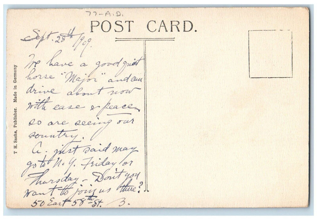 1909 Old Stone Schoolhouse Leeds Catskill Mountains New York NY Antique Postcard