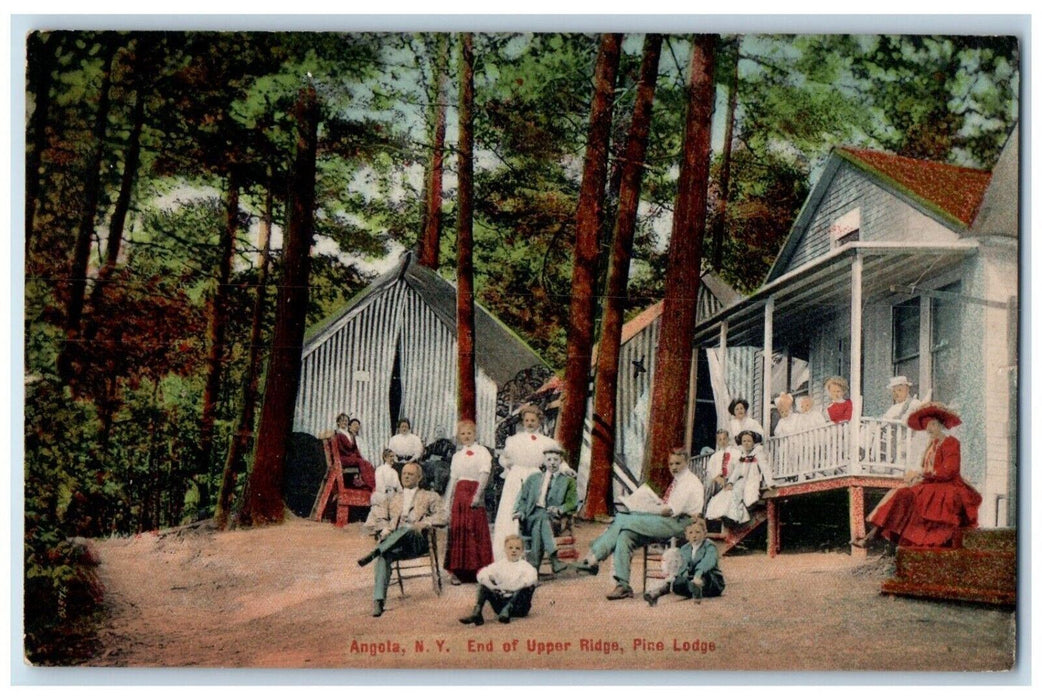 1911 End Of Upper Ridge Pine Lodge Angola New York NY Posted Antique Postcard