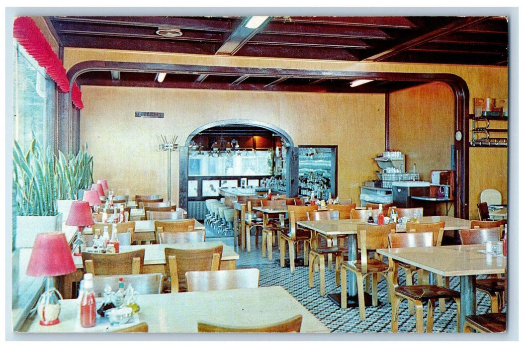 c1960's Interior Dining Joe's Restaurant In Finger Lakes Ithaca NY Postcard