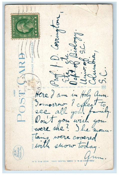 1921 St. Bonaventures College Building At Allegany Near Olean NY Posted Postcard