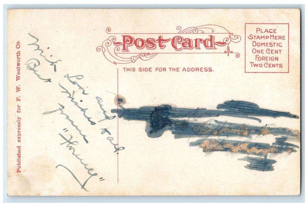 c1910 Greetings from Cornell Ithaca New York NY Antique Multiview Postcard