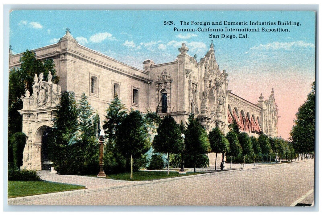 The Foreign Domestic Industries Building Panama California Exposition Postcard