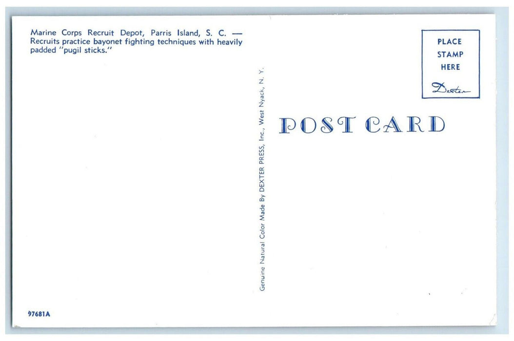 c1960 Marine Corps Recruit Depot Pugil Parris Island South Carolina SC Postcard