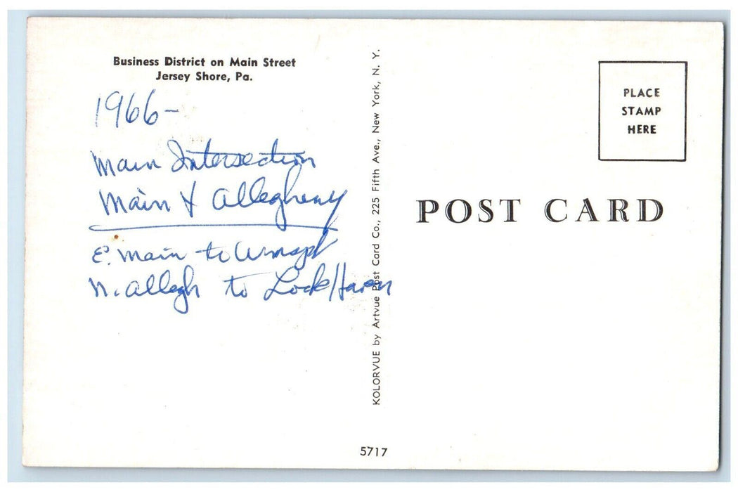 c1960 Business District Main Street Jersey Shore Exterior Pennsylvania Postcard