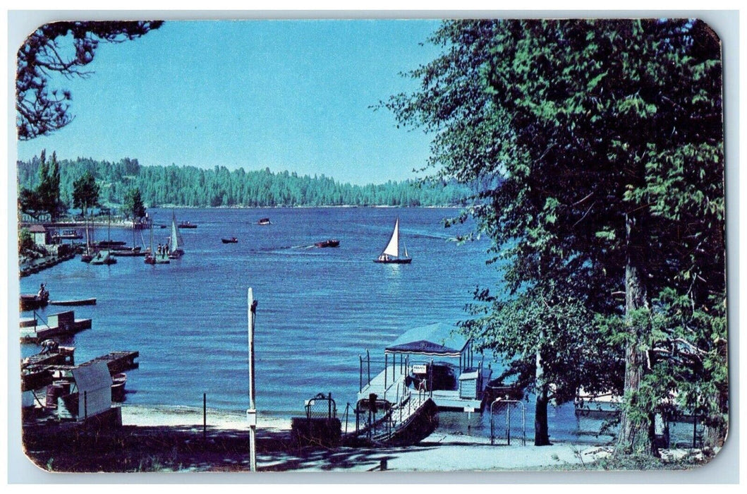 c1960 Lake Arrowhead San Bernardino National Forest Sailboat California Postcard