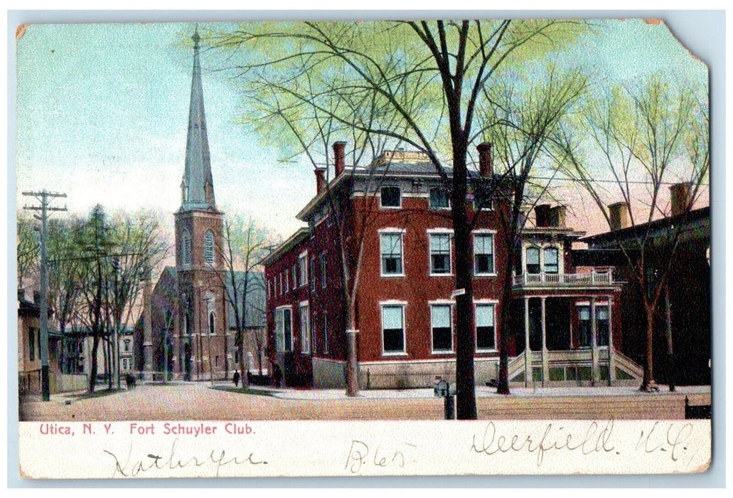 c1905 Fort Schuyler Club Utica Deerfield New York NY Posted Antique Postcard