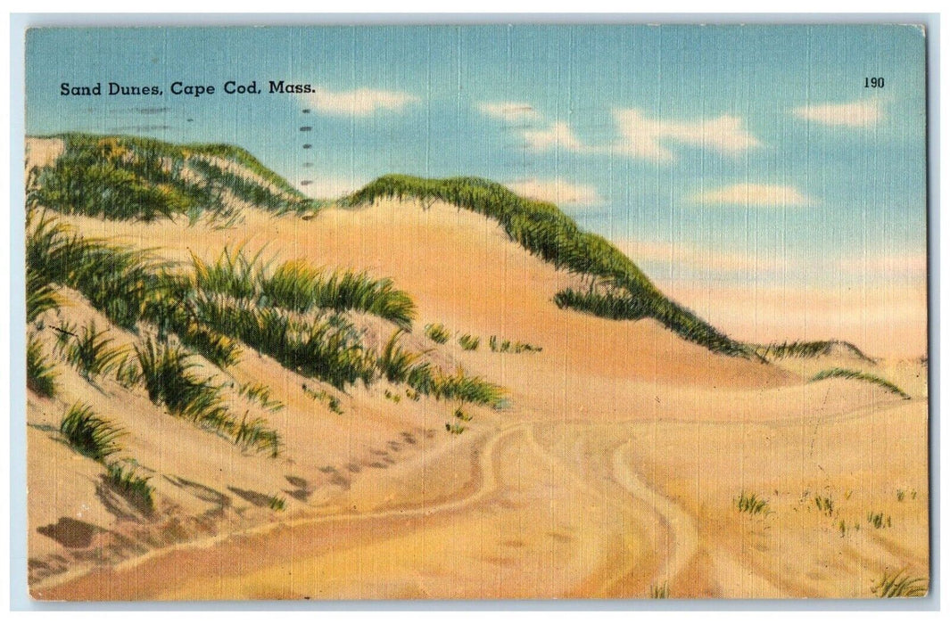 1956 Sand Dunes Cape Cod Provincetown Massachusetts MA Posted Vintage Postcard