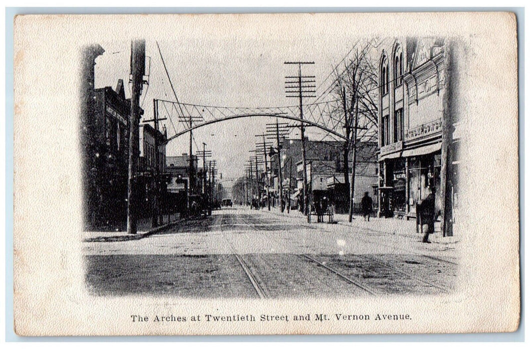 c1910 Arches Twentieth Street Mt Vernon Avenue Columbus Dispatch Ohio Postcard