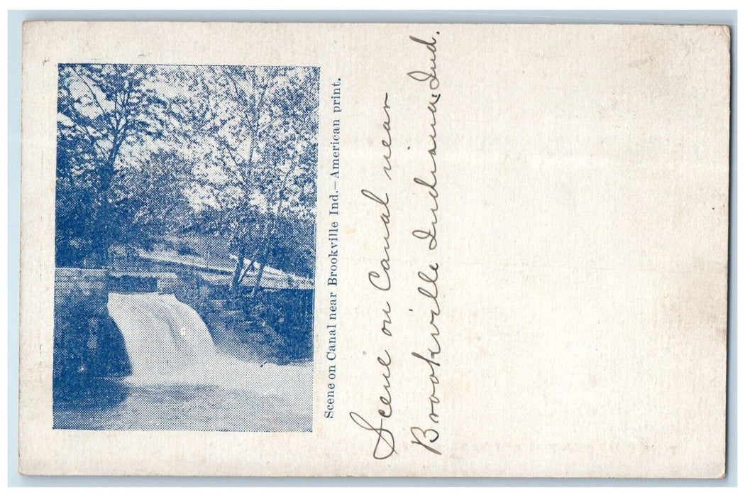 1898 Scene Canal River Near Brookville Indiana IN PMC Vintage Postcard