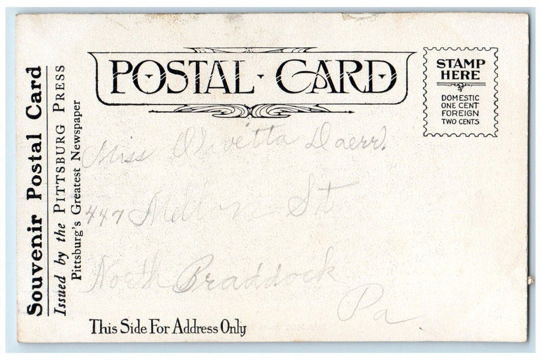 1905 Steel Mills South Side Factory Pittsburg Souvenir Press Newspaper Postcard
