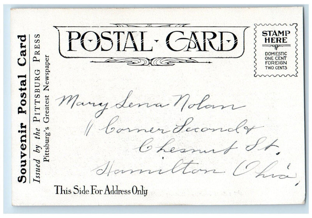 c1905 Sky Line Pittsburg Business District Station PA  Souvenir Press Postcard