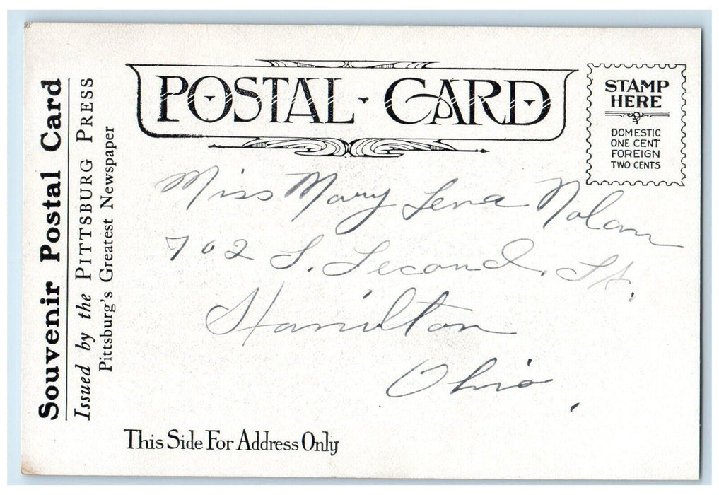 1905 St. Paul RC Cathedral Pittsburg PA Souvenir Press Series Newspaper Postcard