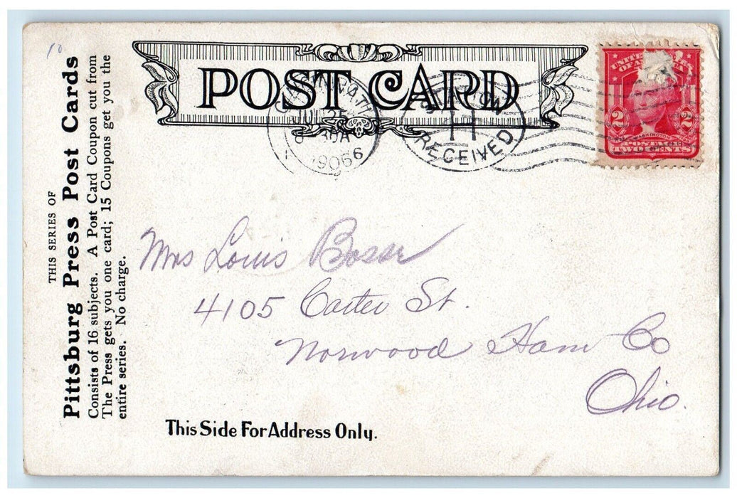 1906 Stone Arch Highland Park Pittsburg Pennsylvania PA Press Newspaper Postcard