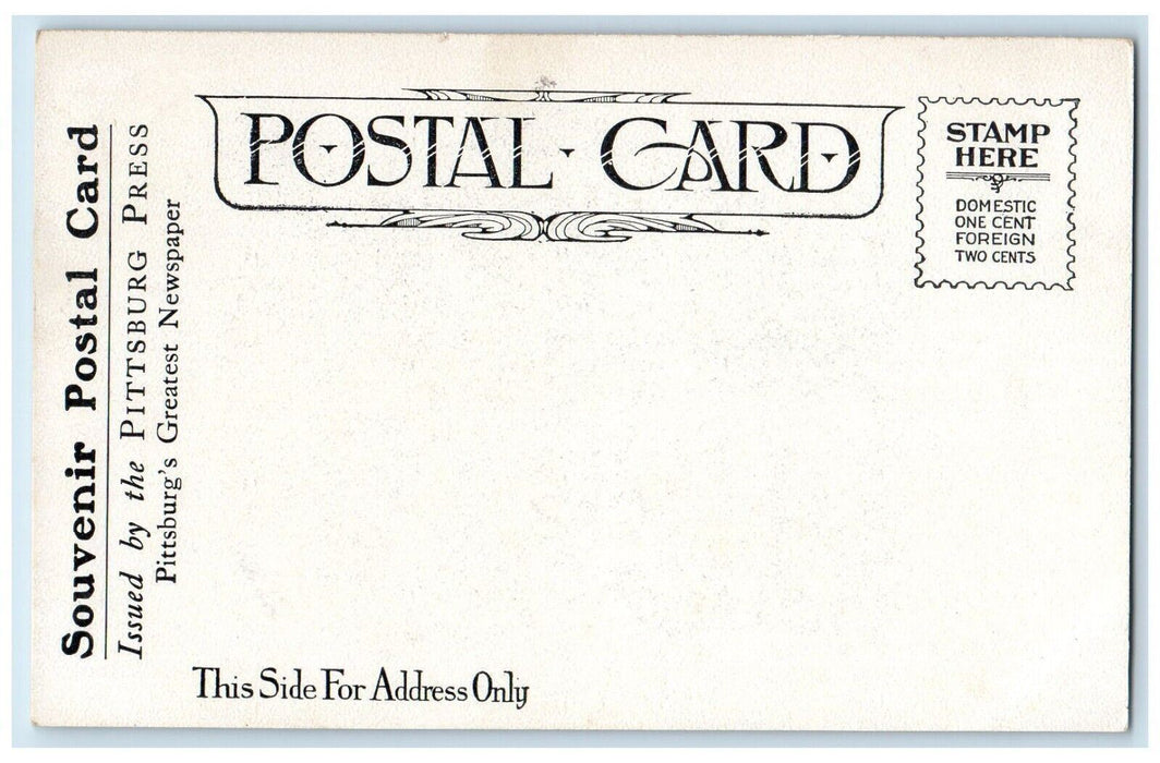 c1905 Old Block House Pittsburg Pennsylvania Souvenir Press Newspaper Postcard