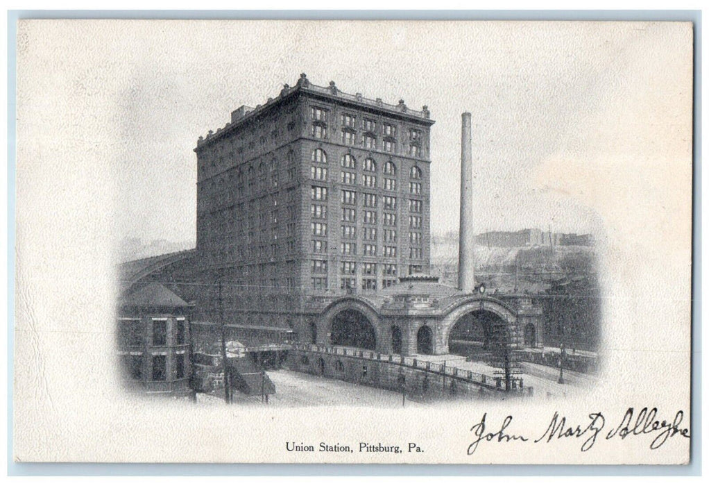 1906 Union Station Pittsburg Pennsylvania Press Newspaper Card Coupon Postcard