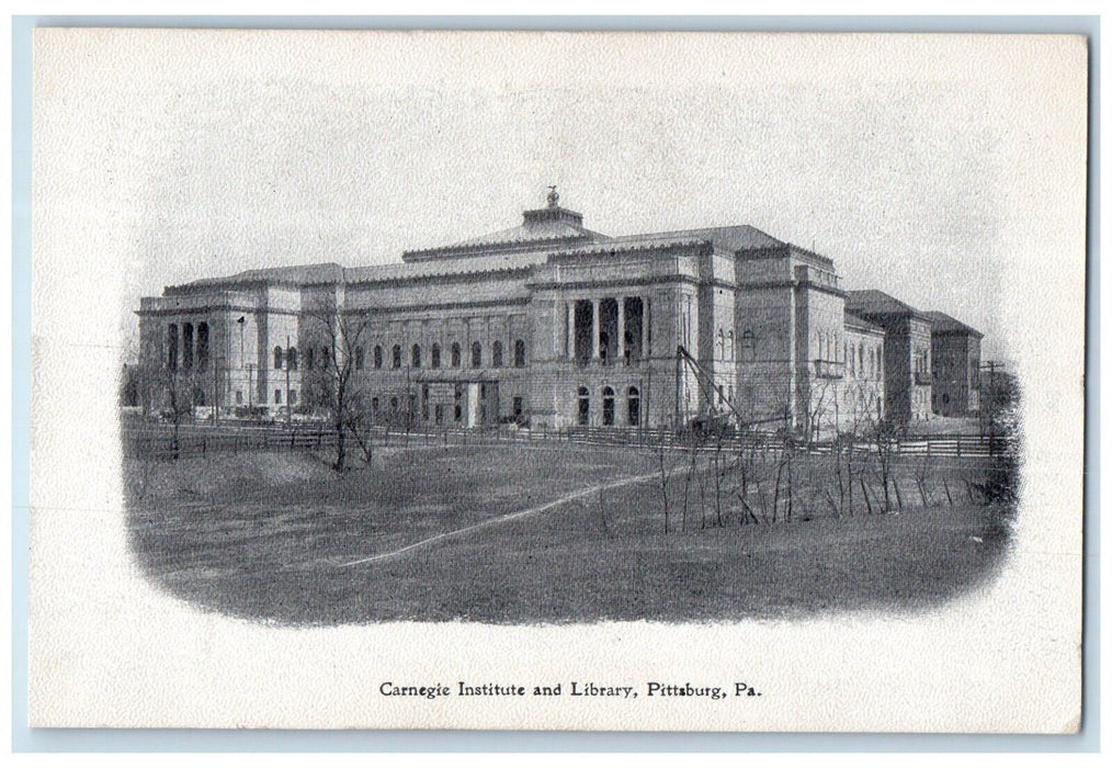 c1905 Carnegie Institute Library Pittsburg Pennsylvania Souvenir Press Postcard