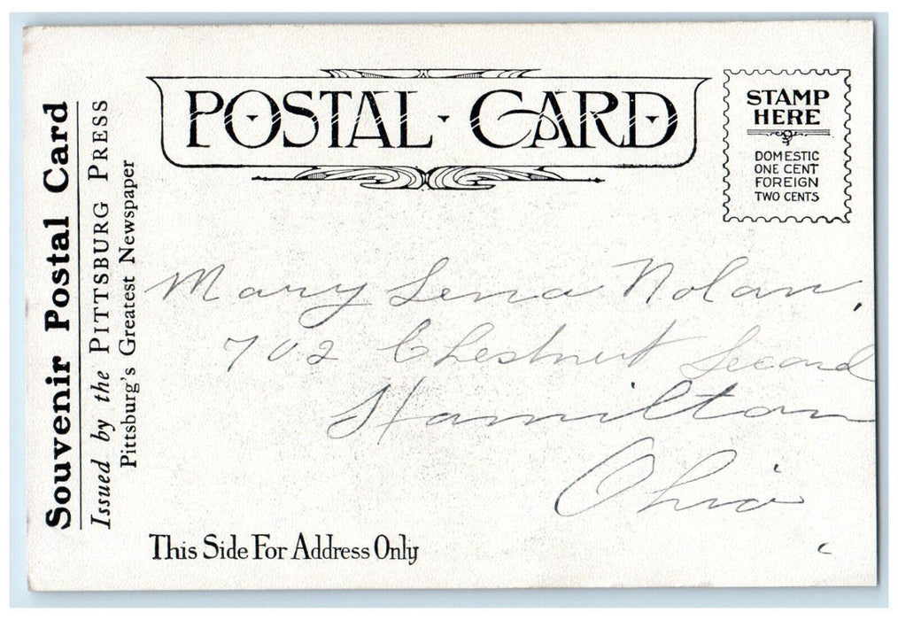 c1905 Carnegie Institute Library Pittsburg Pennsylvania Souvenir Press Postcard