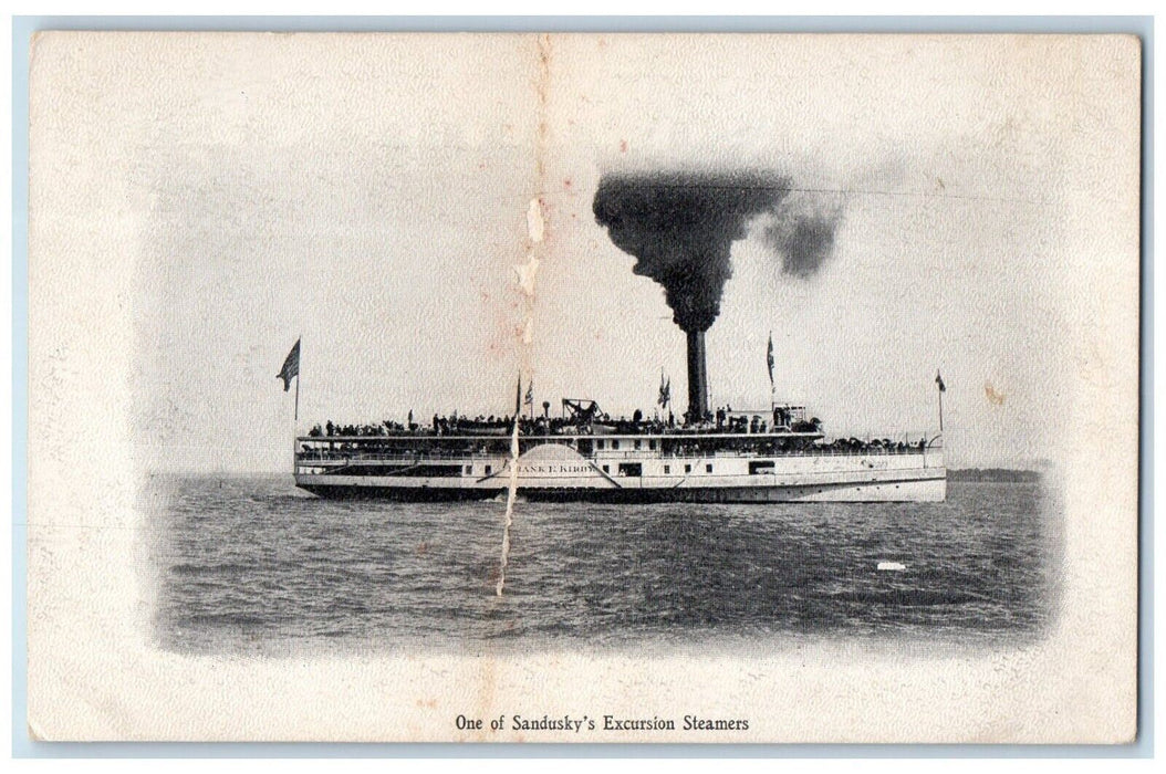 1905 One Sandusky Excursion Steamers Ship Evening Star Journal Columbus Postcard