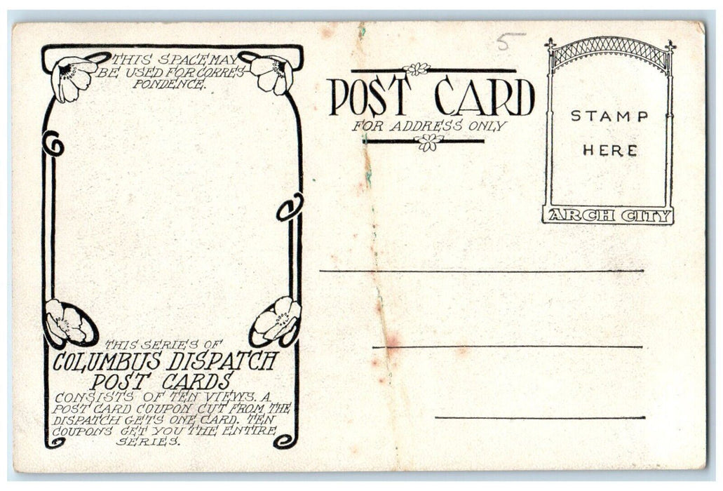 c1905 New System Electric Arches West Broad Street Columbus Dispatch OH Postcard