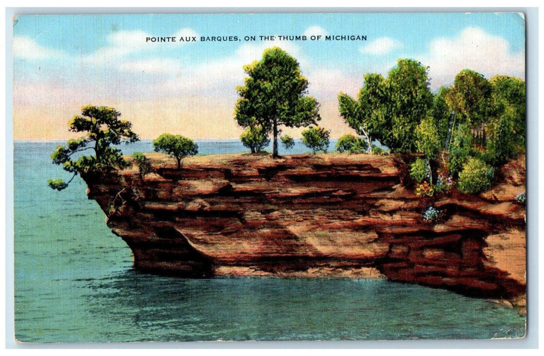 1946 Pointe Aux Barques On The Thumb Of Michigan MI Posted Vintage Postcard