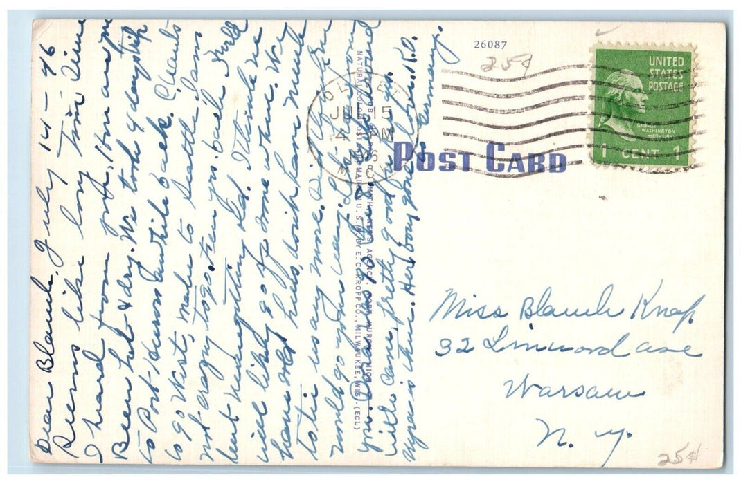 1946 Pointe Aux Barques On The Thumb Of Michigan MI Posted Vintage Postcard