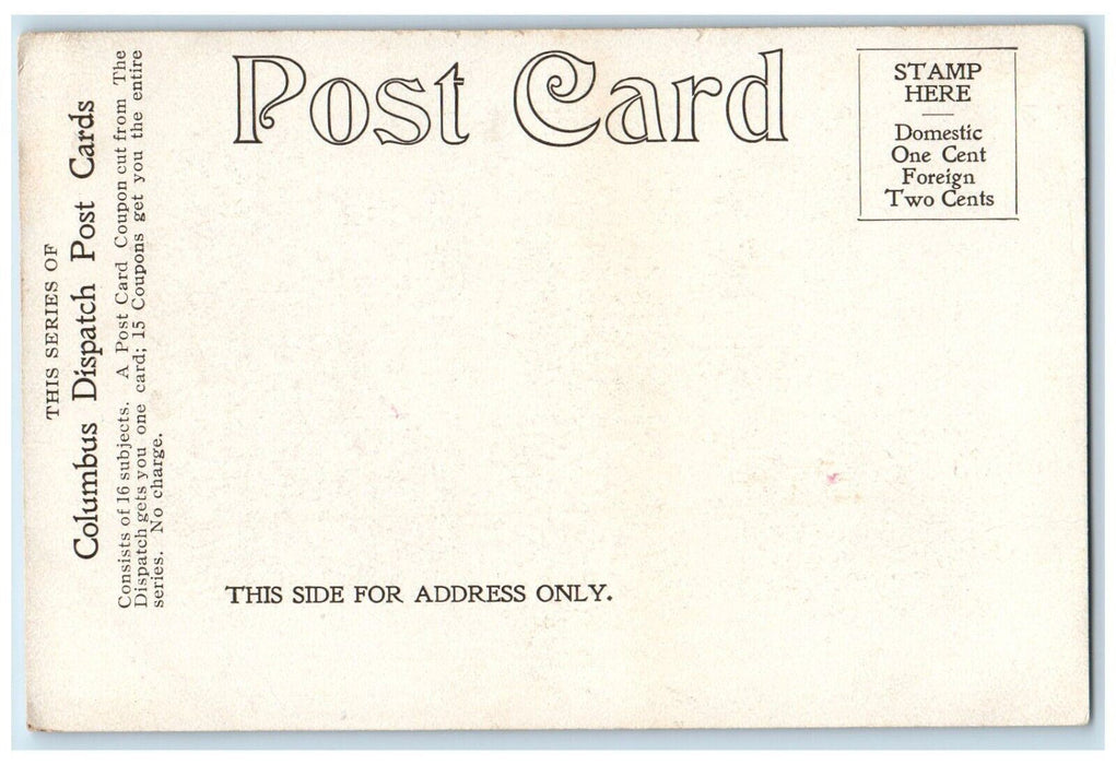 c1905 McKinley Memorial Entrance State House Grounds Columbus Dispatch Postcard
