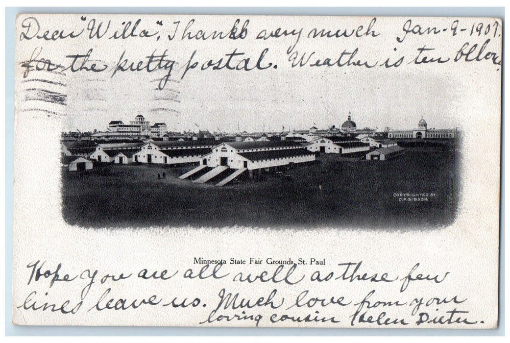 1907 Minnesota State Fair Grounds St. Paul Pioneer Field Press Souvenir Postcard