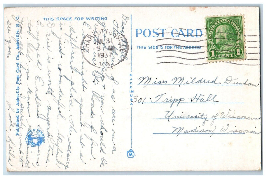 1937 Rotunda University Virginia Exterior Charlottesville Virginia VA Postcard